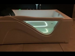 Ladodo Luxus Doppel-Rechteck-Badewanne mit Ein-Teil-LED-Bodenlicht