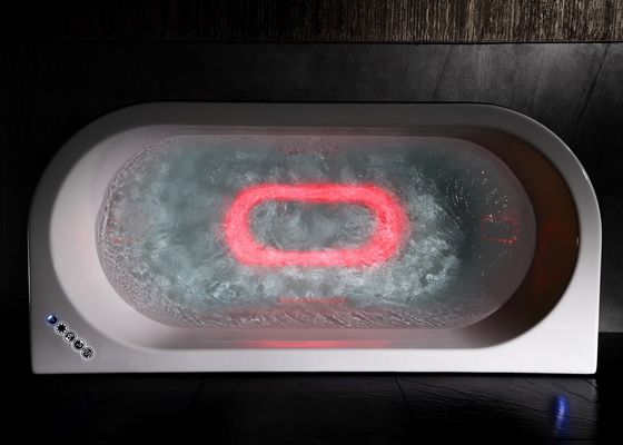 Freistehender Doppelwasserfall mit Led-Licht Einfachbadewanne In Acryl