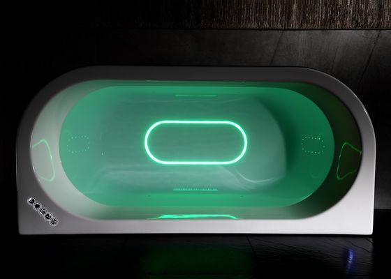 Freistehender Doppelwasserfall mit Led-Licht Einfachbadewanne In Acryl