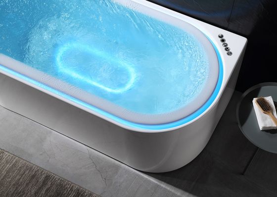 Ladodo E-8003 Acryl-Hydro-Massage-Badewanne mit integriertem Überfluss-LED-Licht und Bluetooth-Musik-Player