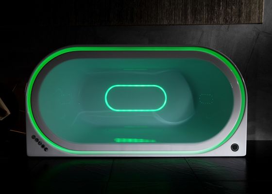 Ladodo E-8003 Acryl-Hydro-Massage-Badewanne mit integriertem Überfluss-LED-Licht und Bluetooth-Musik-Player