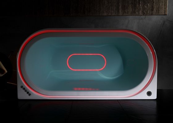 Ladodo E-8003 Acryl-Hydro-Massage-Badewanne mit integriertem Überfluss-LED-Licht und Bluetooth-Musik-Player
