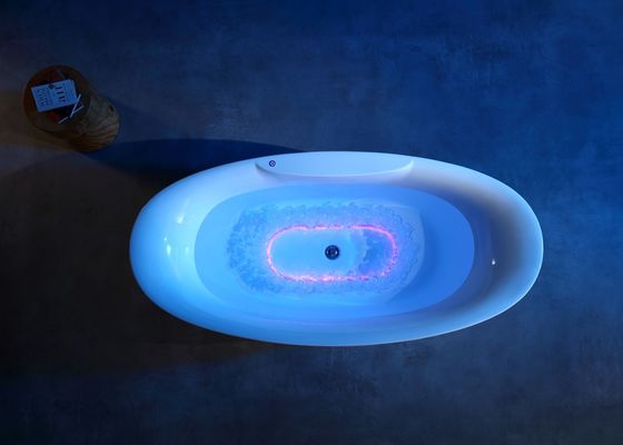 Badewanne mit LED-Bodenleuchte für Blasenbäder