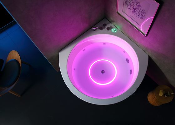 Premium Ladodo E-8005B Ecke Massage Badewanne mit Wasserfall Musik LED-Licht