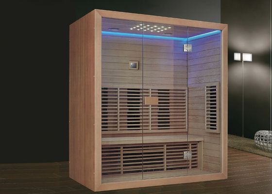 3 Personen Infrarot-Bluetooth-Musik-Sauna-Raum mit einer Bank im Inneren
