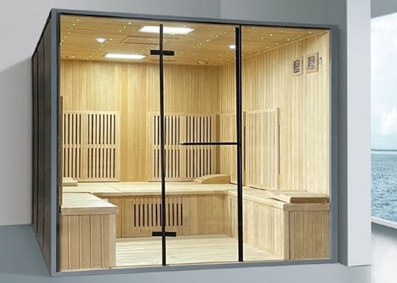 6 Personen Infrarot-Sauna-Raum Hämlock Holz unterstützt durch Anpassung