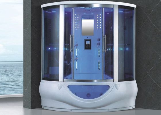 1700 mm weiße Acryl Ecke Dampfraum mit Dusche Massage Badewanne