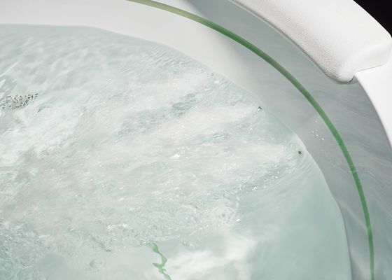 D1600mm Rundes Massagebad mit 2 inneren LED-Streifen Verstecktes Blasbad - Passend für 3 Personen für kleine Räume