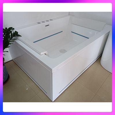 Ladodo E-8042 Zwei-Person-Acryl-Rechteck-Badewanne mit LED-Band-Massage-Jets