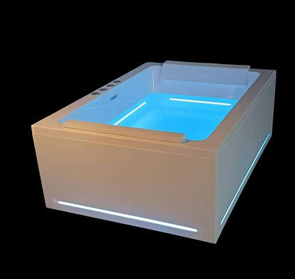 Ladodo E-8042 Zwei-Person-Acryl-Rechteck-Badewanne mit LED-Band-Massage-Jets